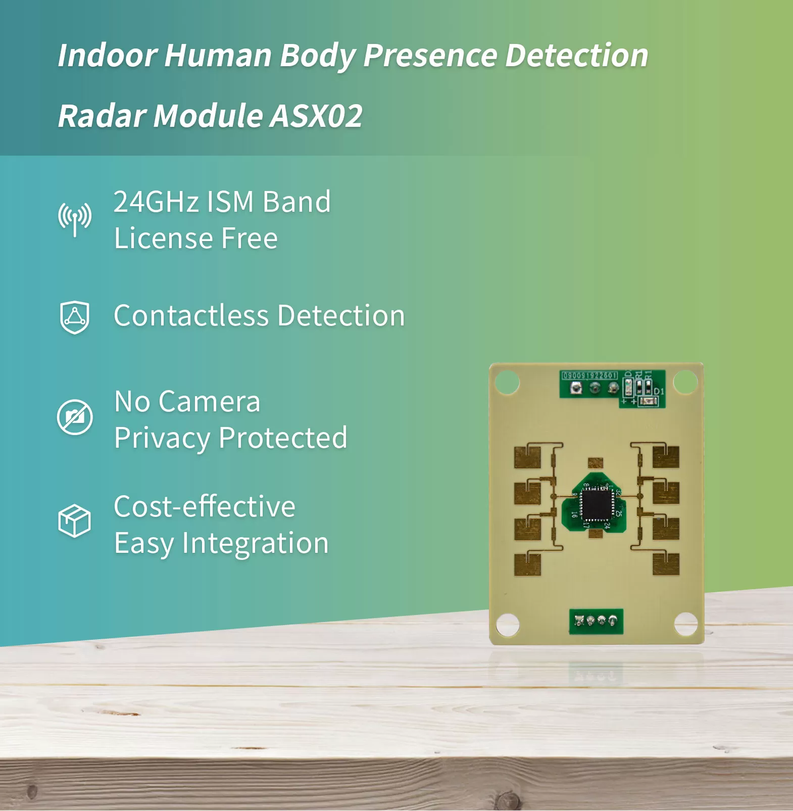 Indoor Human Body Presence Detection Radar Module ASX02 - Radar Module - 1