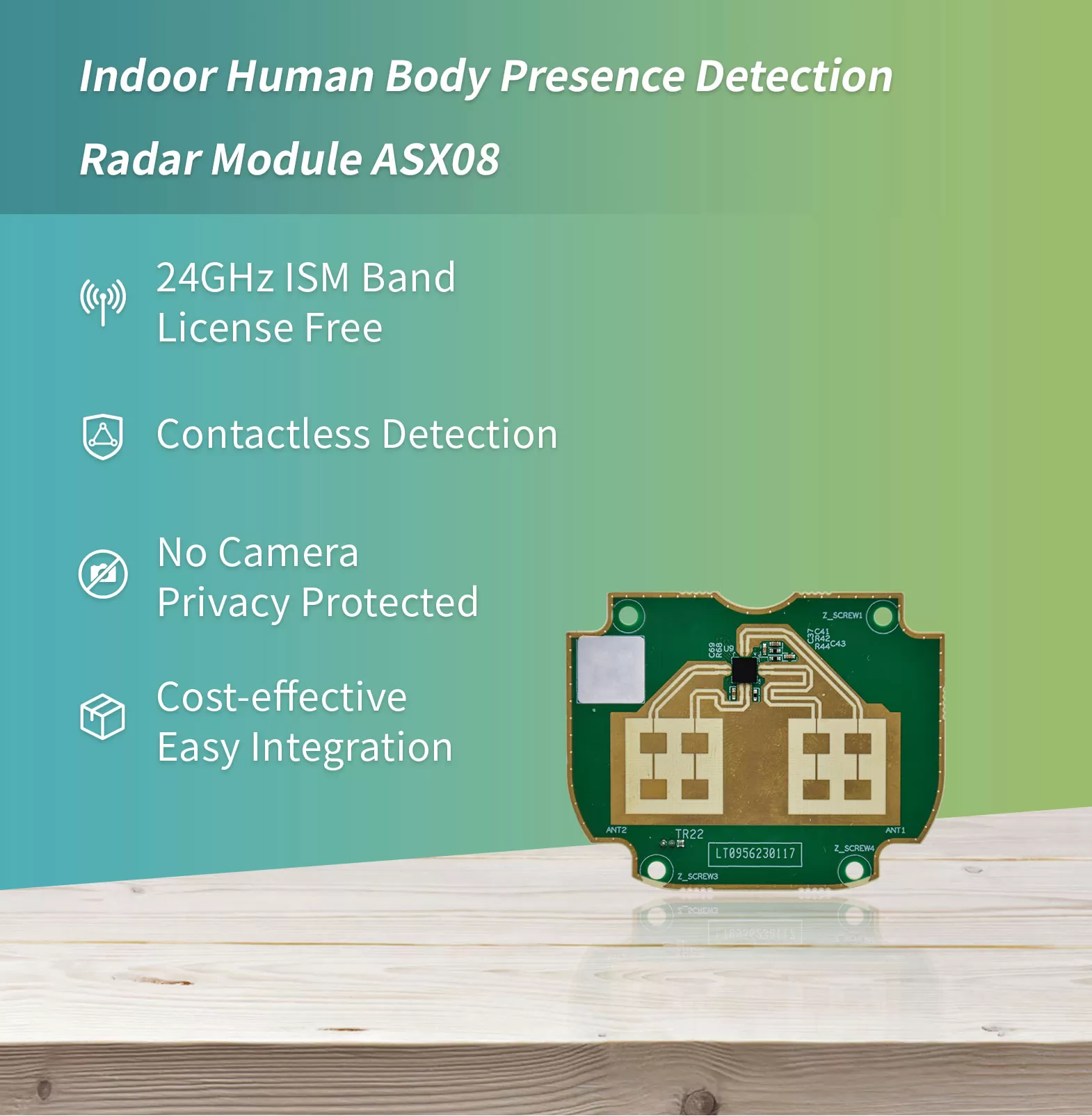 Indoor Human Body Presence Detection Radar Module ASX08 - Radar Module - 1
