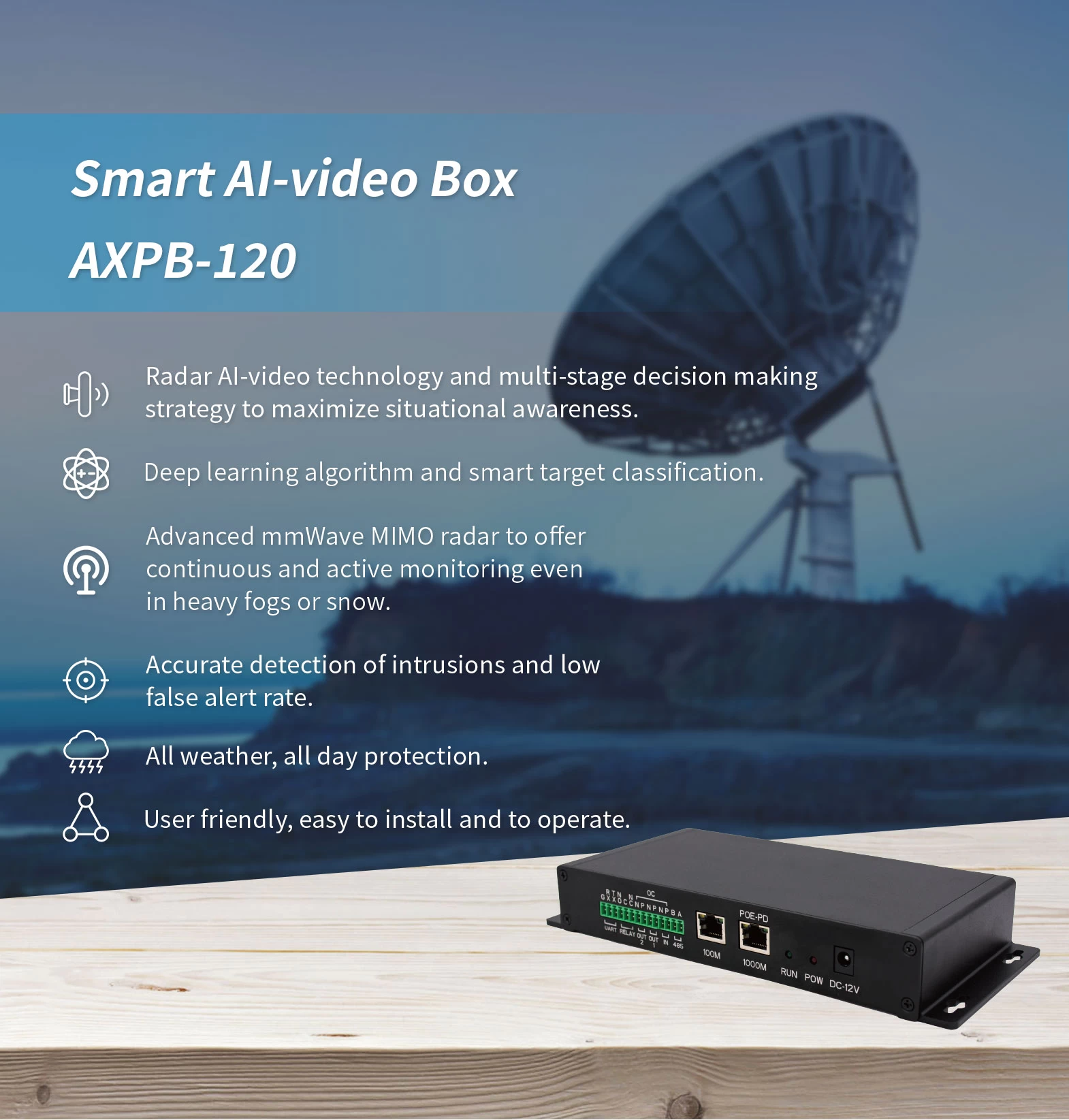 Smart AI-video Box AXPB-120 - Perimeter Security - 1